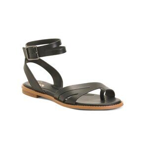 FRANCO SARTO Black Leather Greene Sandals